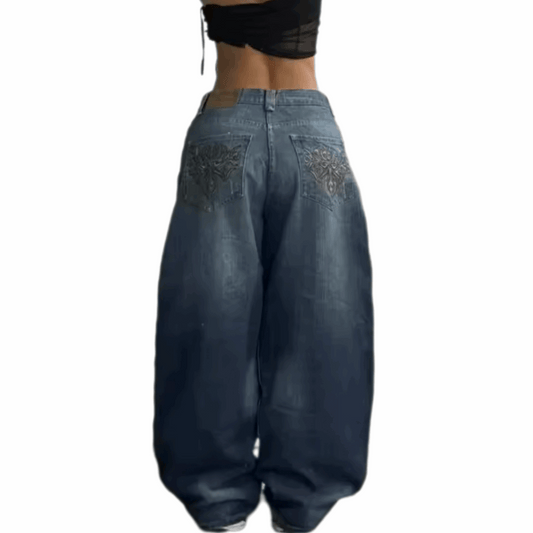 MST Street Era Super Baggy Jeans Blue - Mystyletoday