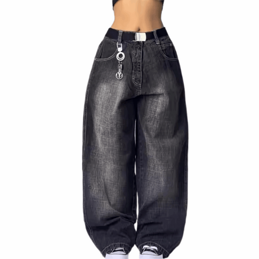 MST Street Era Super Baggy Jeans Black - Mystyletoday