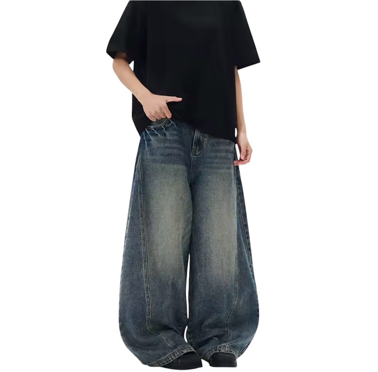 MST Alley 90’s Wide-Leg Baggy Jeans Haze Blue