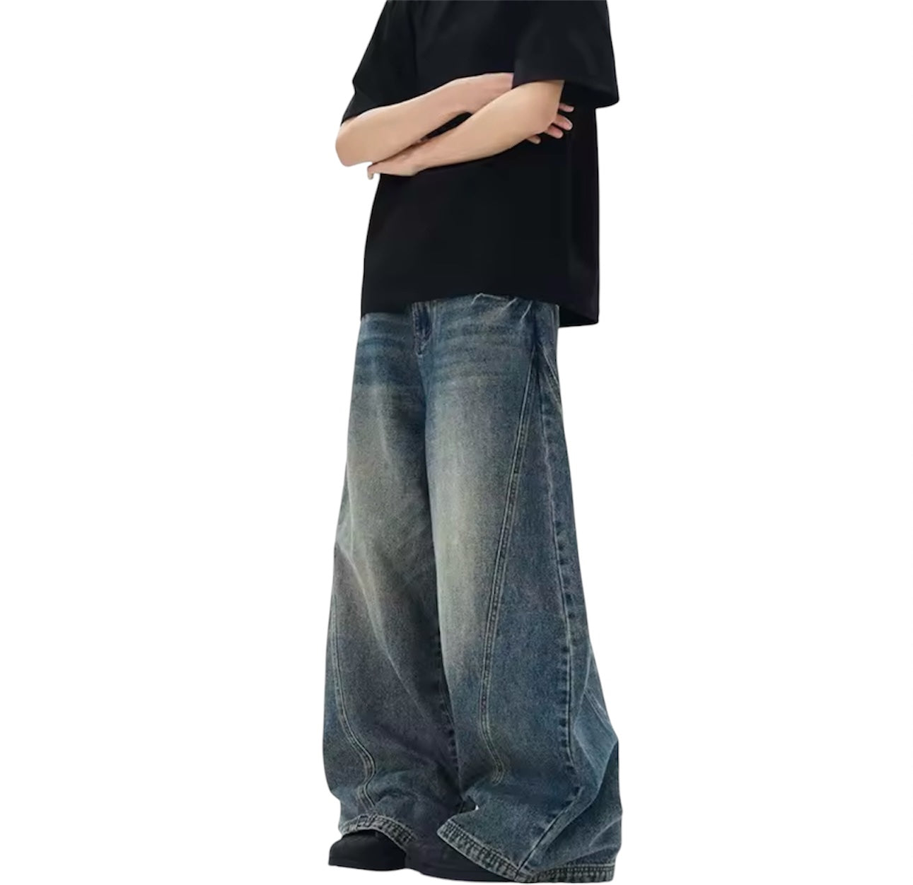 MST Alley 90’s Wide-Leg Baggy Jeans Haze Blue