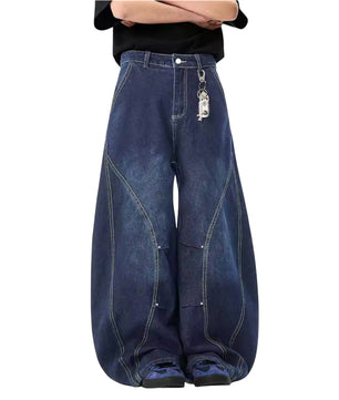 Vaqueros holgados de pierna ancha MST Alley de los años 90 en azul lavado