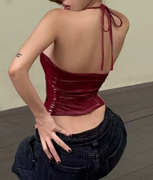 MST Phase 2000s Waist Top Red