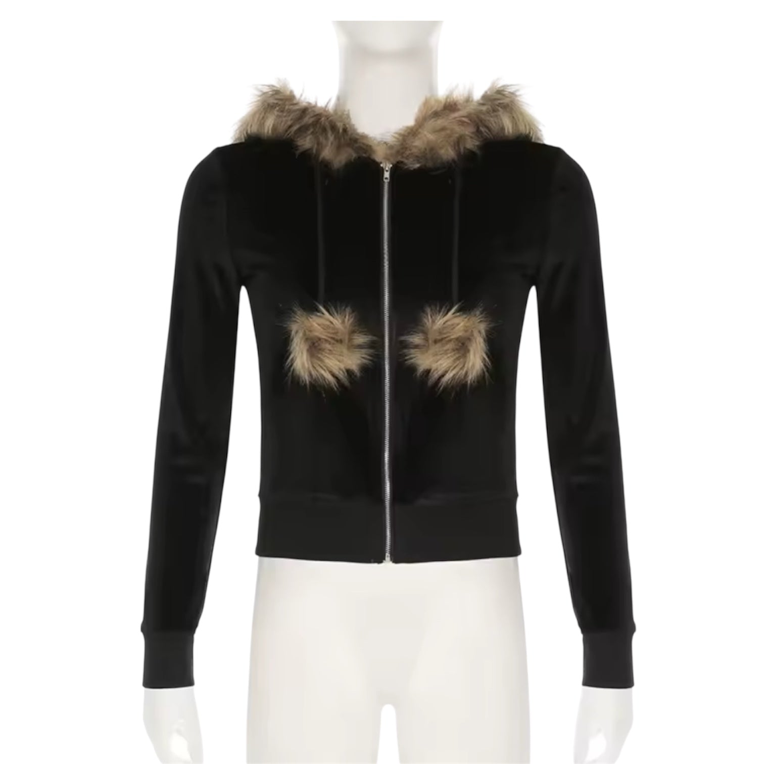 MST Bond Fur waist Zipper Hoodie