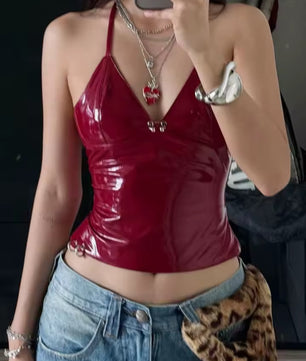 MST Phase 2000s Waist Top Red