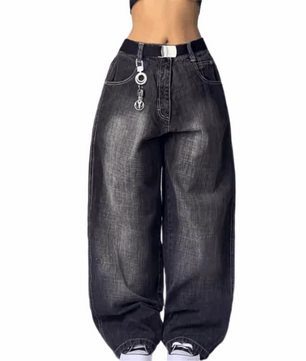 MST Street Era Super Baggy Jeans Black - Mystyletoday
