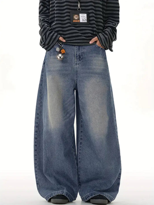 MST Alley 90’s Wide-Leg Baggy Jeans Washed Blue