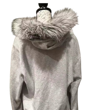 MST Bond Fur Oversized Waist Zipper Hoodie