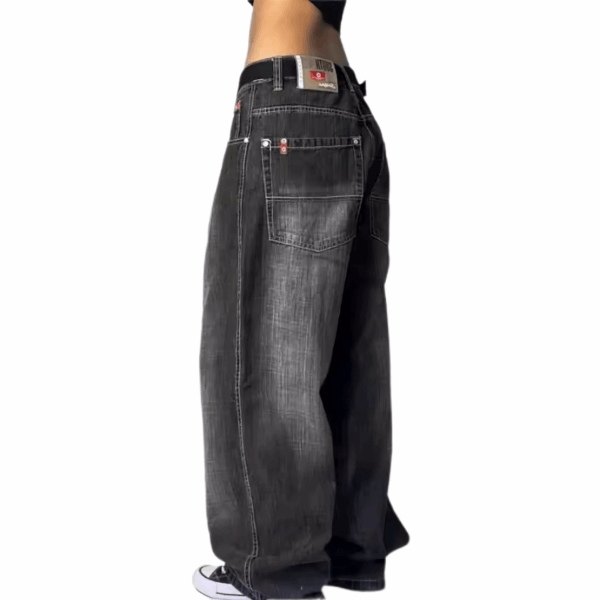 MST Street Era Super Baggy Jeans Black - Mystyletoday
