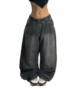 MST Street Era Super Baggy Jeans Dark Grey - Mystyletoday