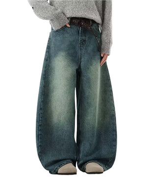 MST Alley 90’s Wide-Leg Baggy Jeans Vintage Blue