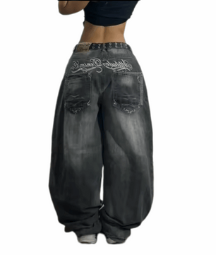 MST Street Era Super Baggy Jeans Dark Grey - Mystyletoday