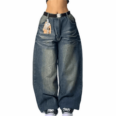 MST Phase 2000s Super Baggy Jeans Washed Blue