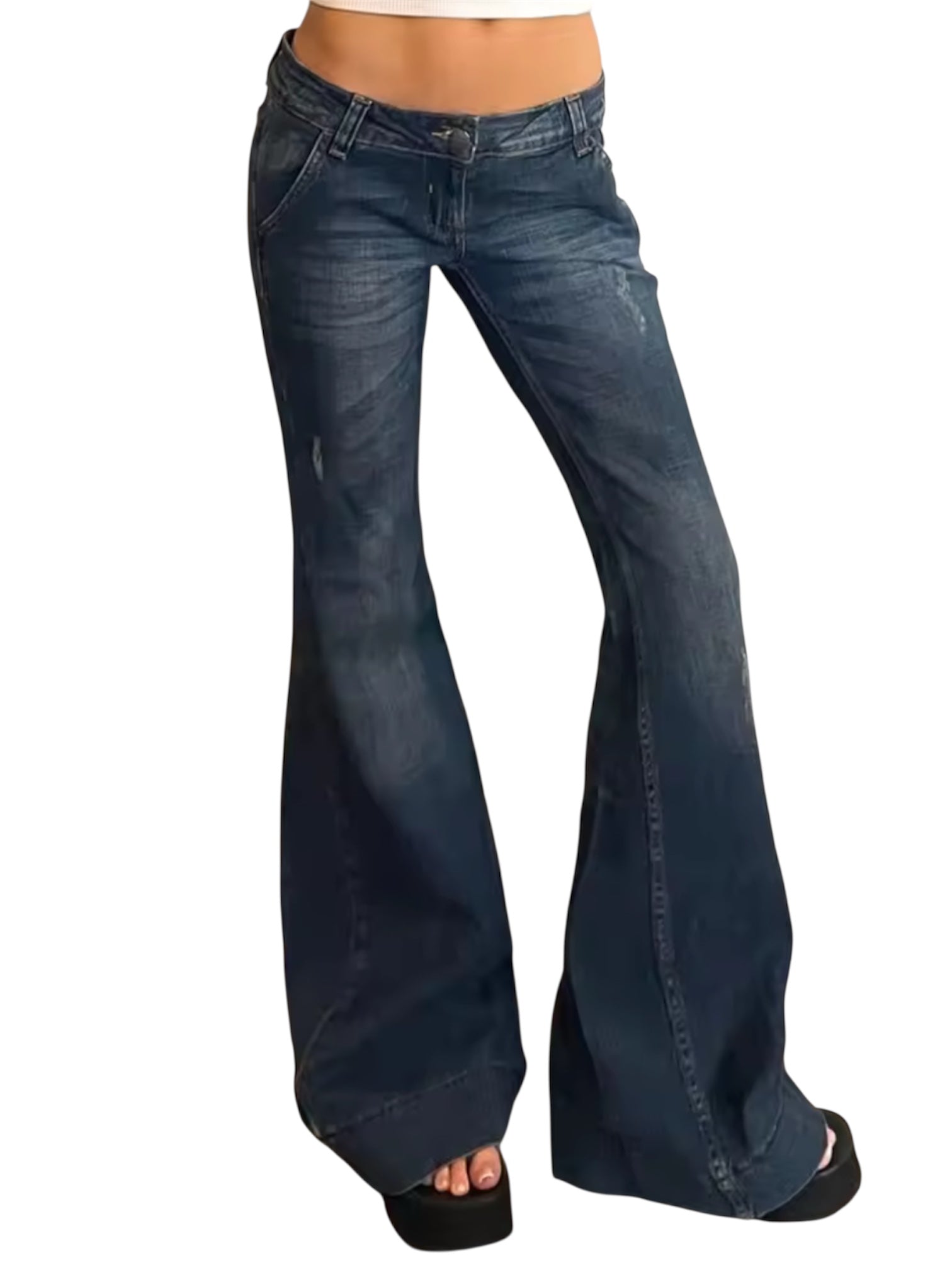 MST Phase 2000s Low Rise Jeans ripped blue