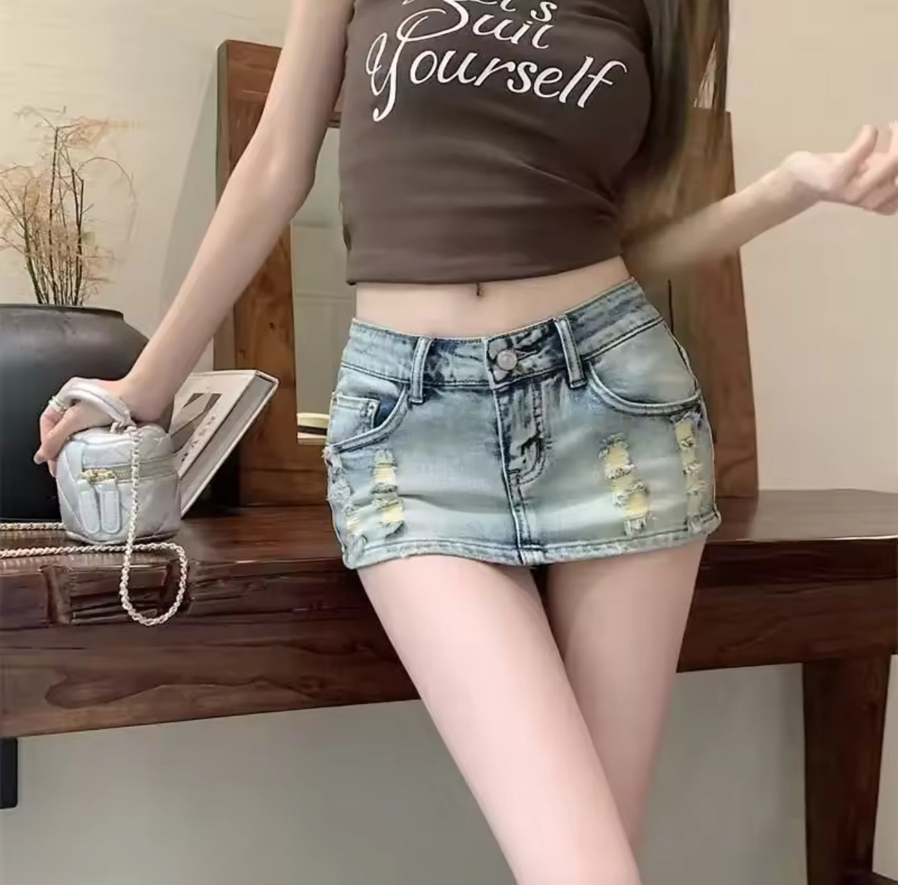 MST Phase 2000s 2.1 Denim Mini Skirt