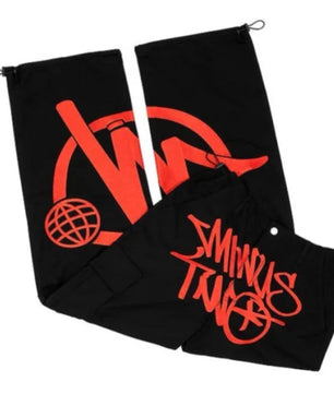 Minus two cargo pants red black - Mystyletoday